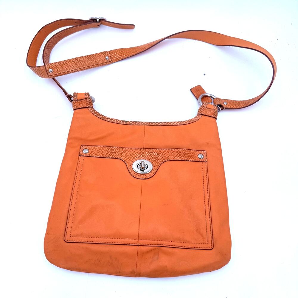 Coach Orange Penelope Y2K Leather Crossbody Handbag